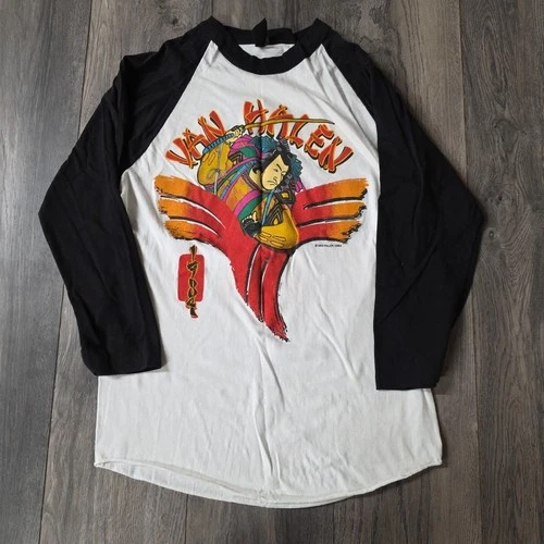 ORIGINAL VAN HALEN Tour SAMURAI T-Shirt L 80 1980s vintage concert t-shirt, vintage, single stitch, B+ condition