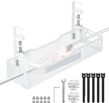 Under Desk Cable Management Tray No Drill Mesh Cord Organizer Rack