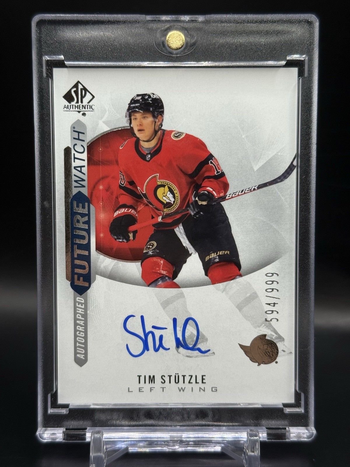 2020-21 SP Authentic Tim Stutzle Future Watch Auto /999 Rookie FWA #217