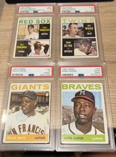 1964 Lot of 4 Stars - Conigliaro PSA 2 Aaron PSA 2 Olivia PSA 1.5 W Mays PSA 1.5
