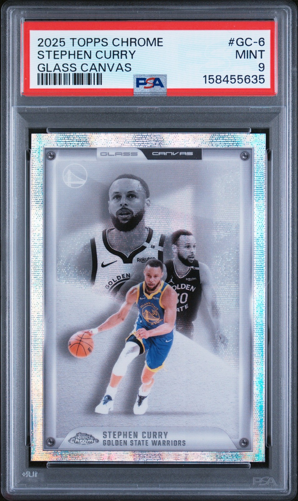 2025 TOPPS CHROME GLASS CANVAS #GC-6 STEPHEN CURRY PSA 9