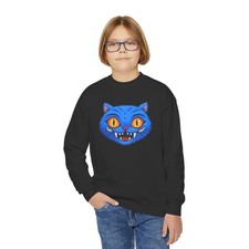 Derpy Tiger Youth Crewneck Sweatshirt Kpop Huntrix Demon Hunter Black/White/Pink