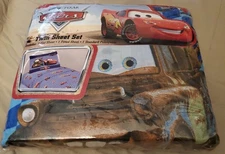 New Disney Pixar Cars Movie Twin Bed Sheet Set (RN# 18389)(factory sealed)