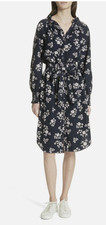 La Vie Rebecca Taylor Camille Floral Navy Shirtdress  Size Small