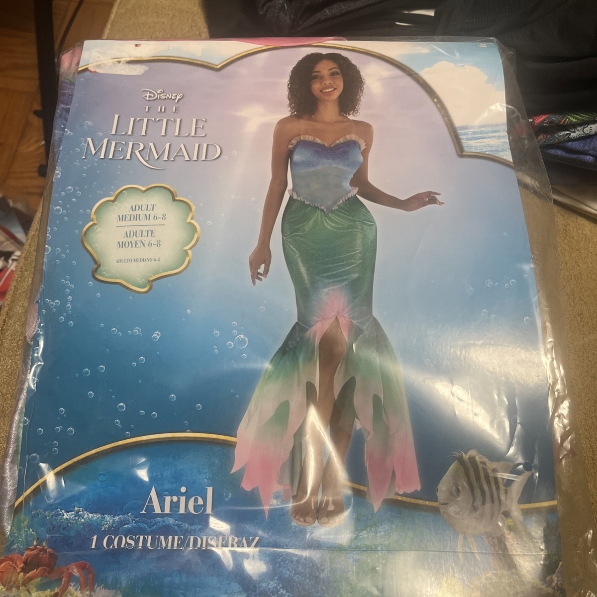 Ariel Dress Costume Disney The Little Mermaid Movie Adult Womens 6-8 Medium  NEW | eBay