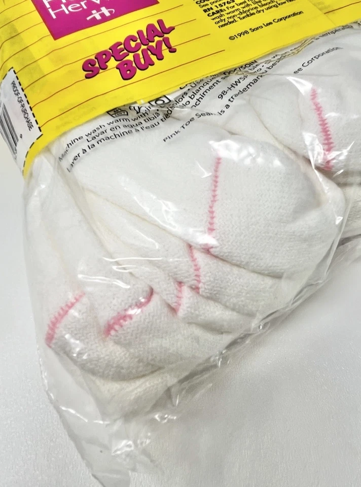 Calcetines vintage para mujer Hanes Her Way cojín cuarto deportivo 6 pares 1998 talla 5-9 Foto 4 de 4