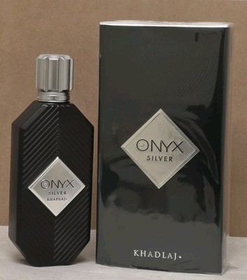 Khadlaj Onyx Silver Eau de Parfum Spray for Men 3.4 oz / 100 ml - New