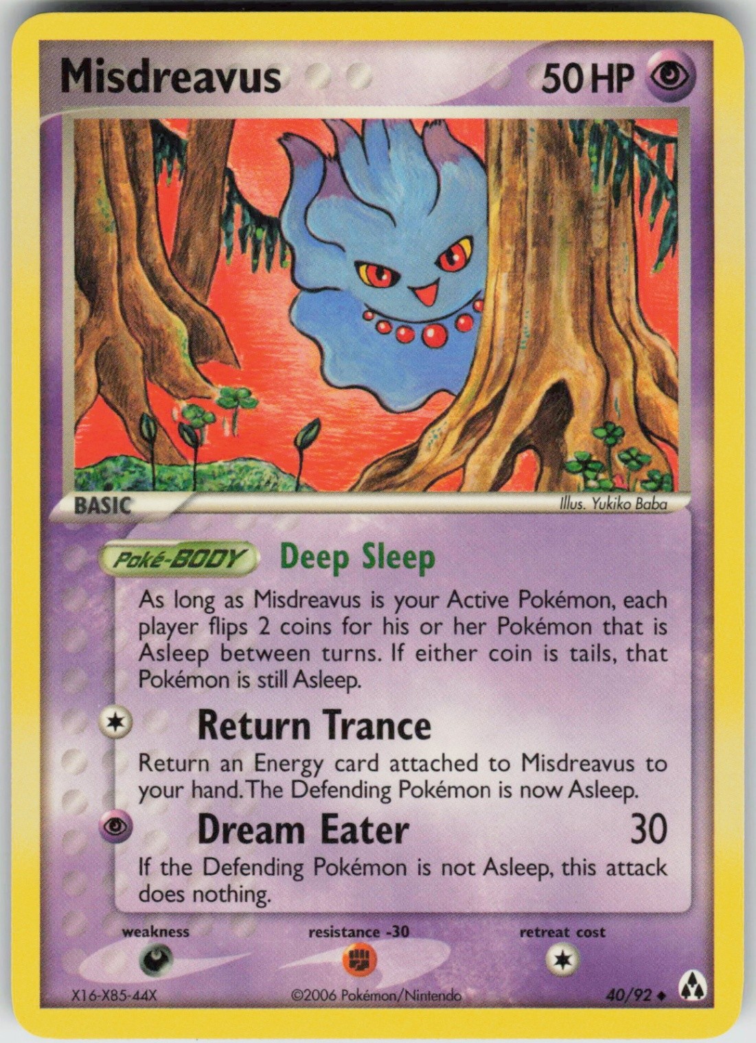 Pokemon Misdreavus 40/92 Legend Maker Uncommon NM