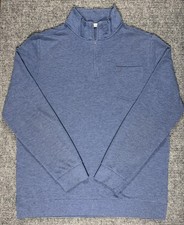 Criquet Pullover Mens XL 1/4 Zip Mock Neck Stretch Golf Sweater Heather Blue