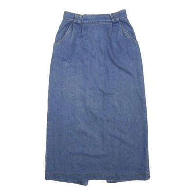BECHAMEL Damen Blau Denim Bleistift Knielang Baumwolle Rock S Freizeit Retro