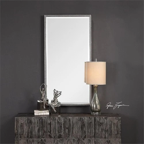 Uttermost Gabelle Glass MDF Wood and Paper Decorative Mirror in Silver - Picture 2 of 7