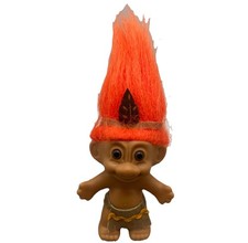 Vintage Russ 7 Troll Doll Native American Orange Hair 1990s Toys 83