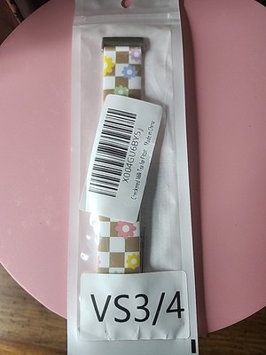 Vs3/4 Fitbit Checkered Milk Tea Band Floral