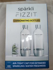 Sparkli Fizzit 2-Pack Carbonating Bottles Air Tight Caps Sparkling Water Open