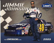 Jimmie Johnson - Lowe's Home Improvement - postcard - hero card - NASCAR - 2005