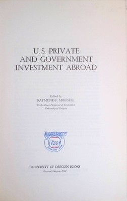 U.S. Private and Government Investment Board Mikesell, Raymond F.: