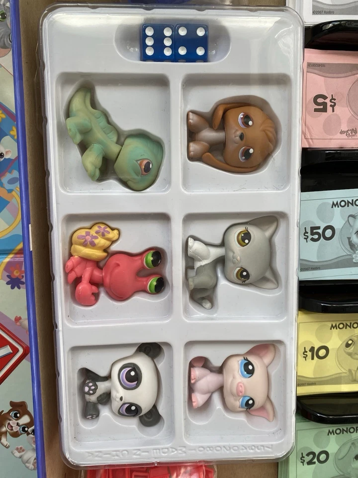 Littlest Pet Shop Edition Monopoly Game 2007 with 6 Pets SEE DESCRIPTION - Image 3 of 4