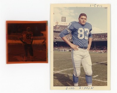 LD157-548 JIM SIMON DETROIT LIONS ORIGINAL J.D. MCCARTHY COLOR FILM NEG & PHOTO