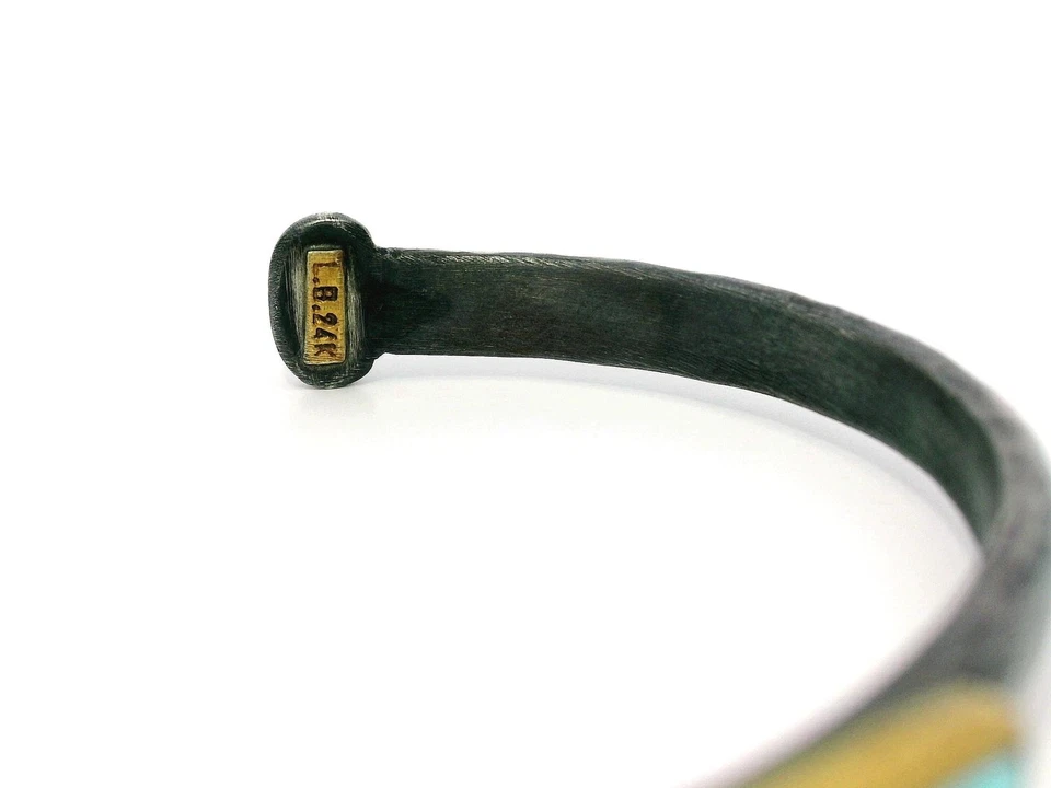 Brazalete Lika Behar My World Stockholm plata ennegrecida oro 24k turquesa Foto 4 de 4