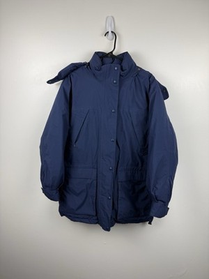 Eddie Bauer Women's Parka Goose Down Navy Blue Jacket Coat Size Medium