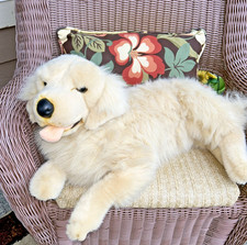 E J Classic BIG Golden Retriever Plush Dog Stuffed Animal Realistic 26" Laying