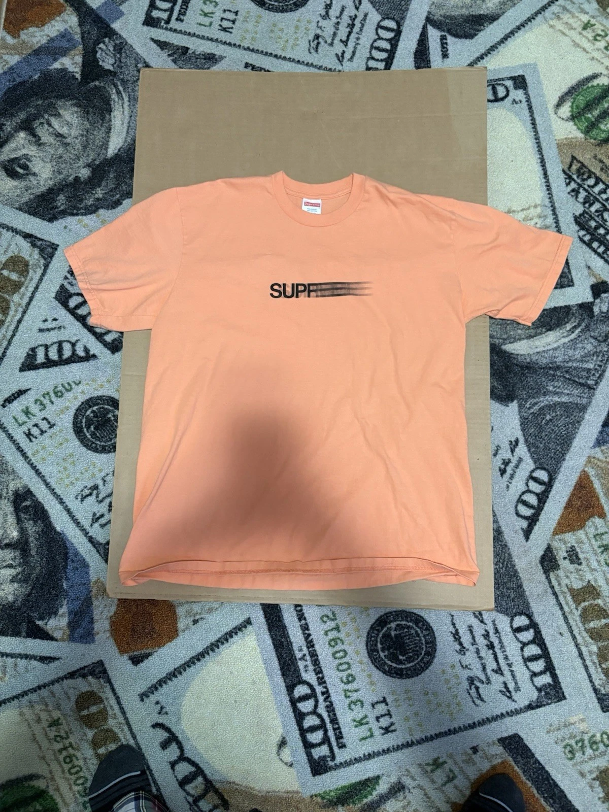 Tee shirt Supreme Motion Logo Peach (SS23)   Taille Large *OCCASION*