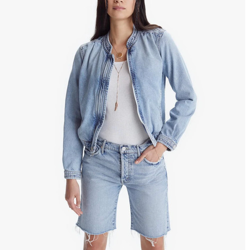 Mother Superior The Quad Bomber Jacket in Win Some, Lose Some Women Medium Denim