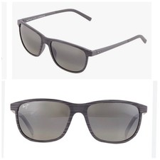 Maui Jim Lele Kawa 811 Grey Stripe Polarized Rectangular Sunglasses 811-11D 58mm