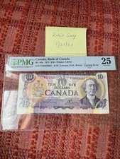 Canada 1971 10 Dollars Massive Cutting Error PMG Graded Rare