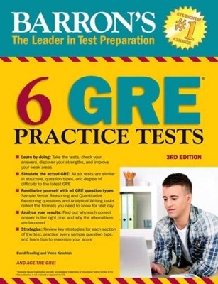 Barron's 6 GRE Practice Tests, 3rd Edition - Paperback - VERY GOOD