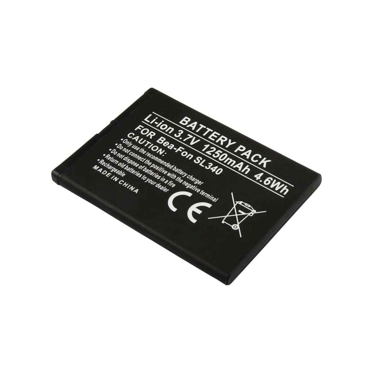 Batterie de rechange 1250mAh Li-ion pour Bea-Fon SL340
