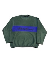 Eddie Bauer Ebtek Sweater Mens Sz M Green Crewneck Pullover Fleece Athletic 90s