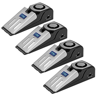 Door Stop Alarm with 120dB Siren, 4 Pack Portable Security Door Stopper Wedge...