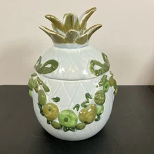 Los Angeles Potteries Wedding Pineapple Cookie Jar 1965 Vintage Impressed 11" G7