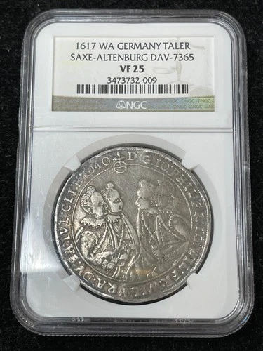 1617 WA Germany Taler Saxe-Altenburg Dav-7365 NGC VF25 RARE