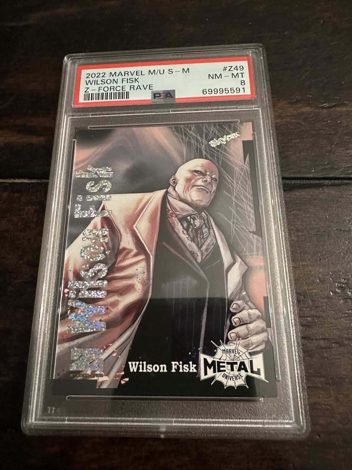 2022 Marvel Metal Spider-man Wilson Fisk Z-Force Z49 Rave /100 PSA 8