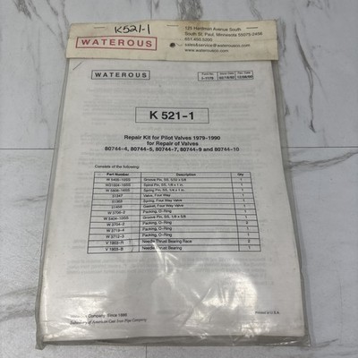 WATEROUS REPAIR KIT K521-1