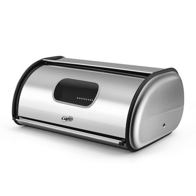 Stainless Steel Bread Box Holder (16'') - Kitchen Countertop Metal Bread Storage
