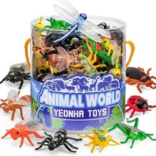 60 Piece Insect Toys with Gift Box, Realistic Plastic Bug Figures Fake Bug The