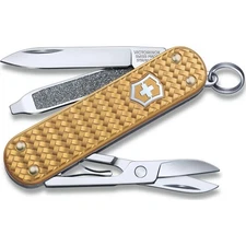 New Victorinox Classic SD Precious Alox Brass Gold Swiss Army Pocket Knife