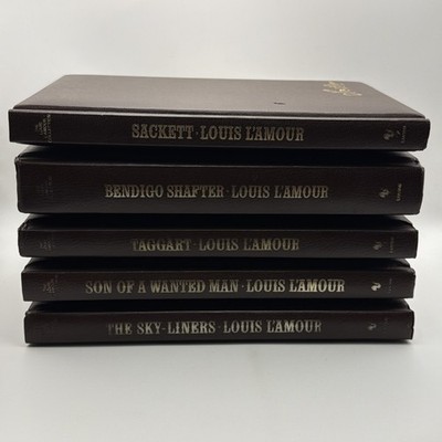 Louis L Amour Bantam Hardcover Collection Lot of 5 Western Books Leatherette