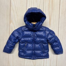 Moncler Enfant Maya Down Jacket Toddler Size 2Y Removeable Hood Glossy Blue