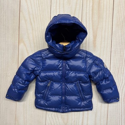 Moncler Enfant Maya Down Jacket Toddler Size 2Y Removeable Hood Glossy Blue