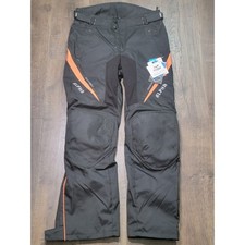 Alpha Cycle Gear Motorcycle Pants Black Orange Cordura Waterproof Armor 30-32x32