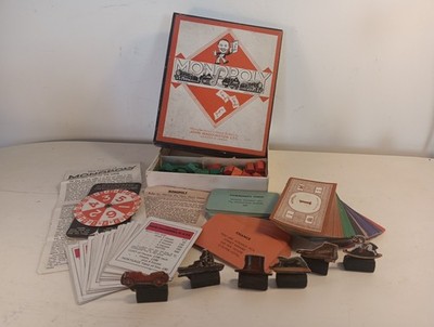 Vintage Kriegsmonopoly Brettspiel 40er Jahre Patent 453689 - mit Spinner Würfel