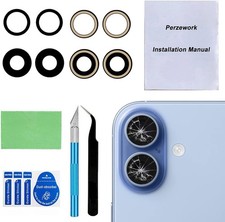 2 Sets Back Rear Camera Lens Glass Replacement Compatible with iPhone 17 6.3