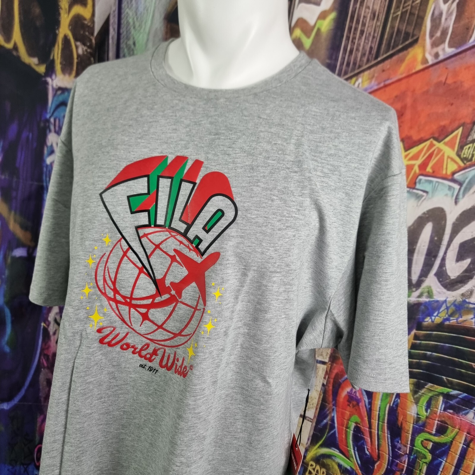 Camicia ""World Wide"" FILA taglia XXLarge nuova con etichette (A36)