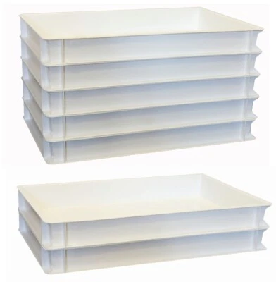 7 Stück Pizzateigbehälter Pizzabox Kunstoffkiste 60x40x7 cm neu C65 Gastlando