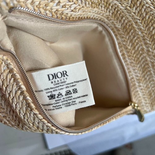 Christian Dior Pochette Pochette Set di 2, Pelle Nera e Rattan Estivo Beige - Foto 15 di 20
