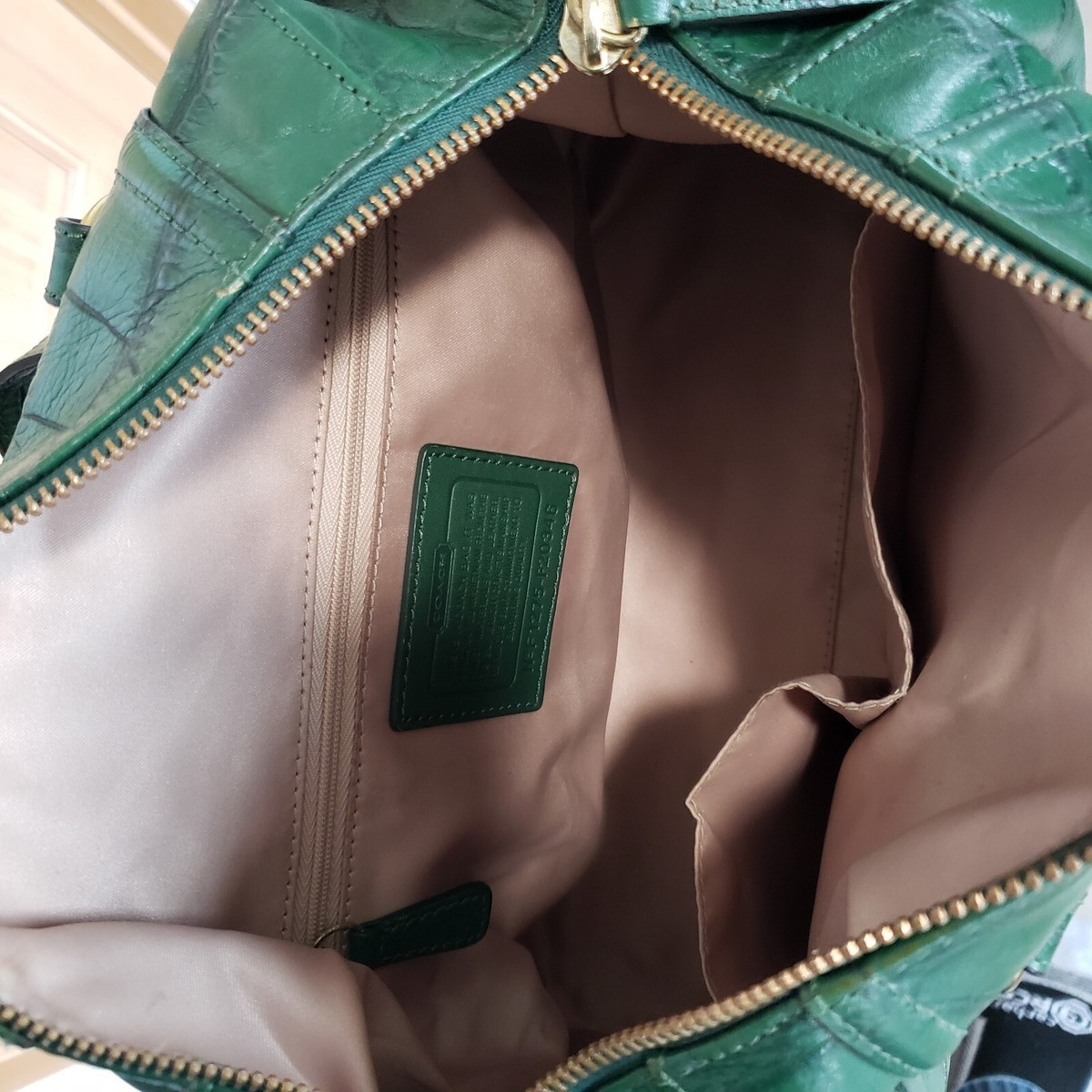 Coach Ashley Embossed Leather Croc Satchel Green H1275-F20346 | eBay